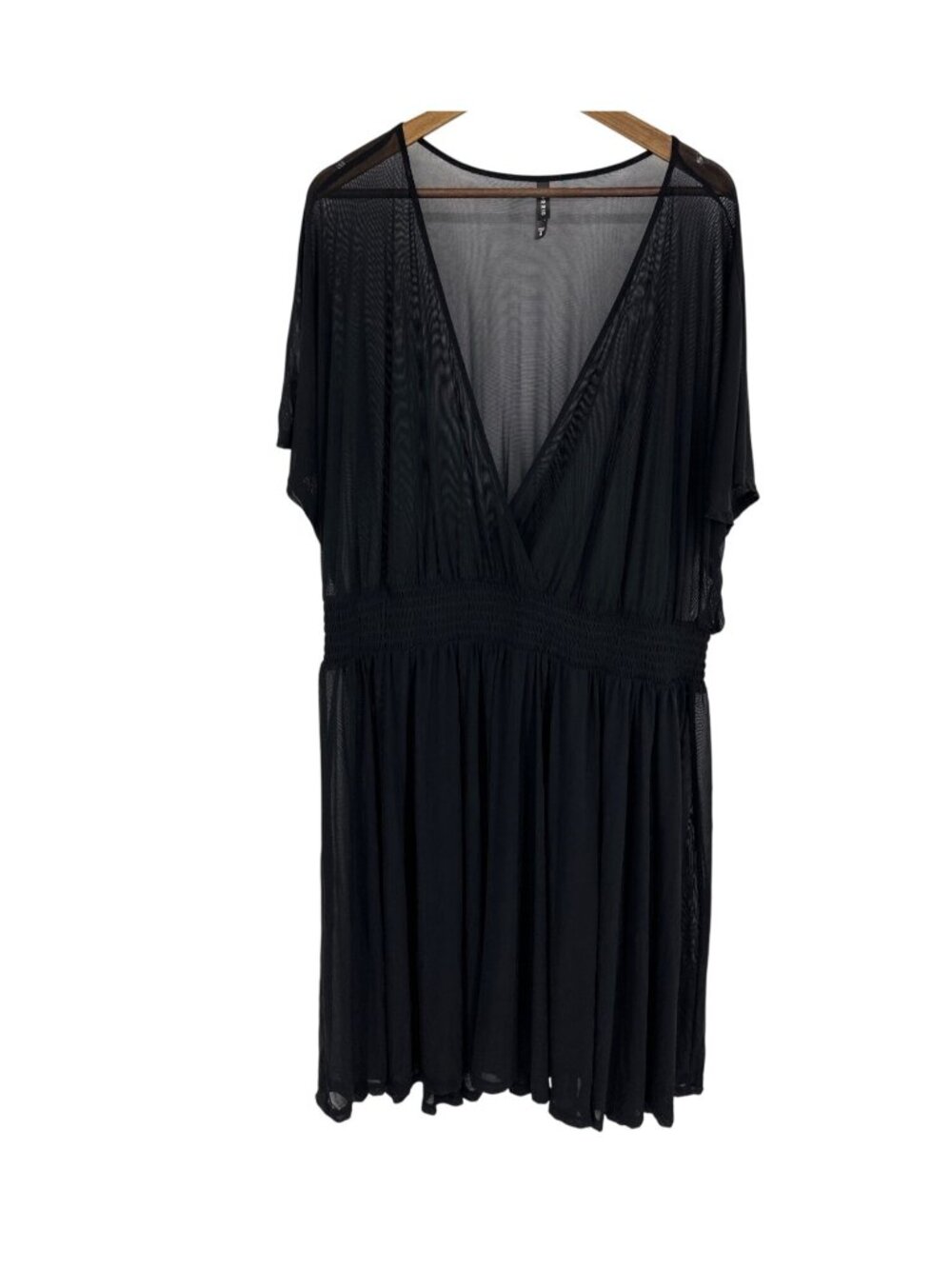 Torrid Sheer Smocked Waist Short Sleeve Swim Coverup Dress Size 3X